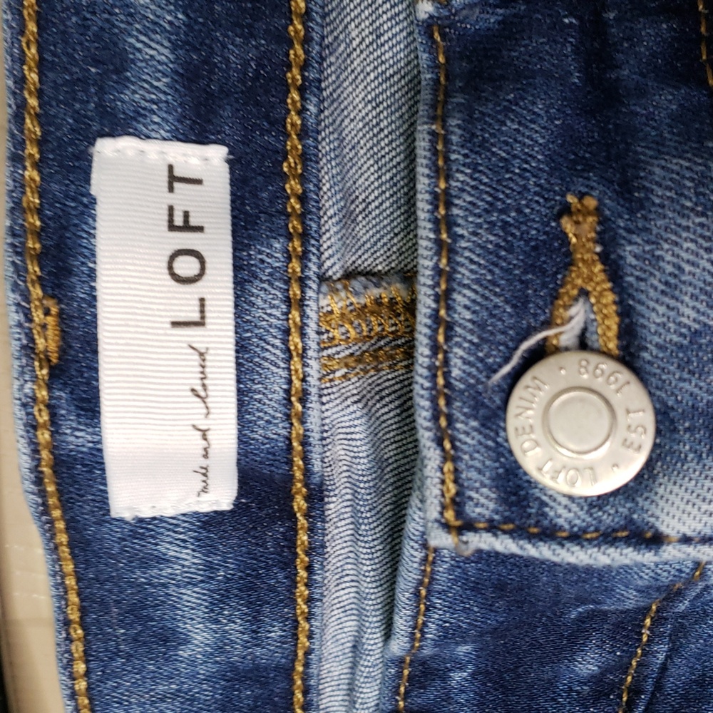 LOFT The Slim Flare Stretch High Rise Blue Jeans Size 12/31 - Picture 6 of 7